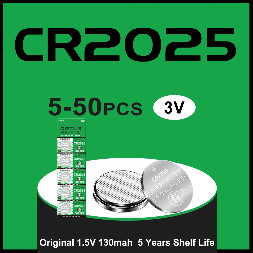 5/50 PCS BR2025 CR2025 3V  Lithium Battery KCR2025 DL2025 for Car Remote Keys Portable Electronic Products Calculators