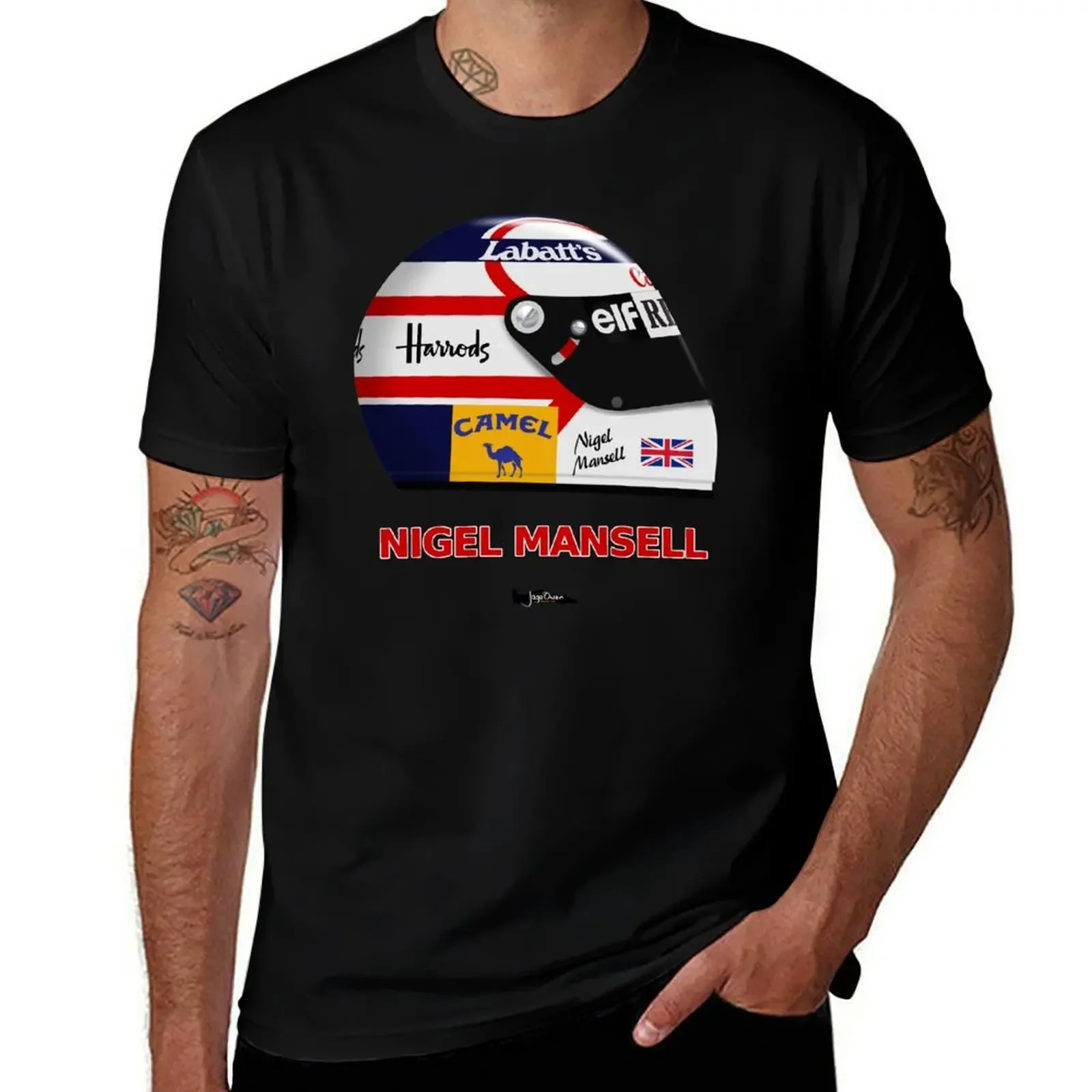 Nigel Mansell 1992 crash helmet. T-Shirt oversized graphic tee cute clothes summer clothes funny t shirts men