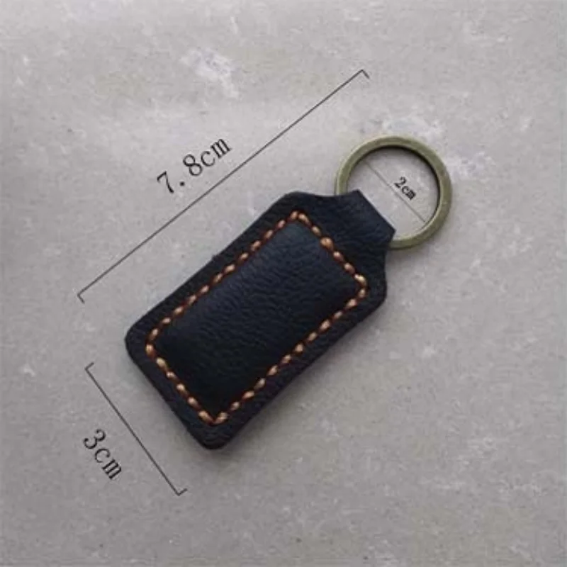 Vintage Cowhide Car Keychain Accessories Mini Genuine Leather Handbag Pendant Business Waist Hanging Key Chain for Men Wholesale