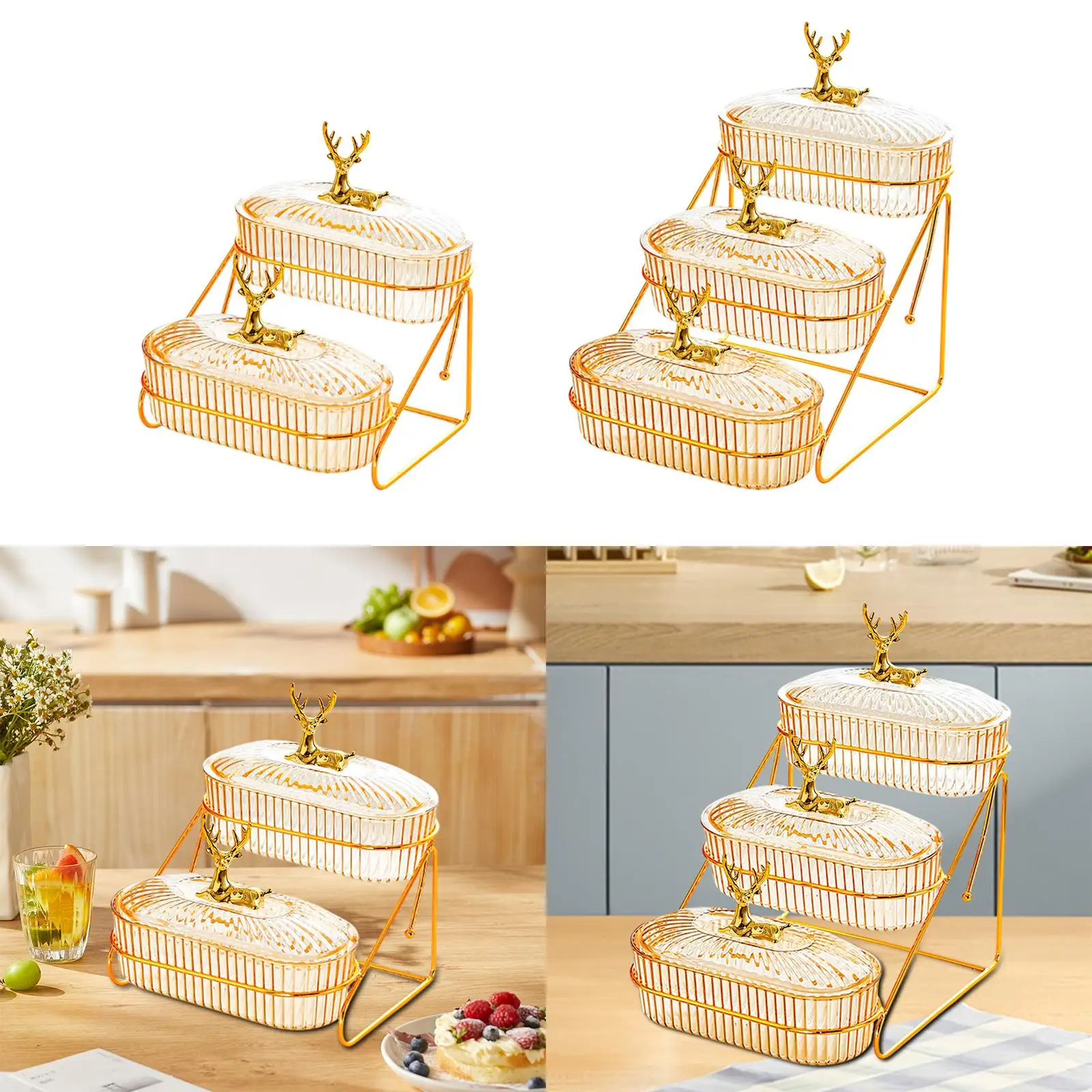 Dried Fruit Plate Home Decorative Organizer with Holder Serving Container Animal Figure Lid Nuts Tray Living Room Home Banquet