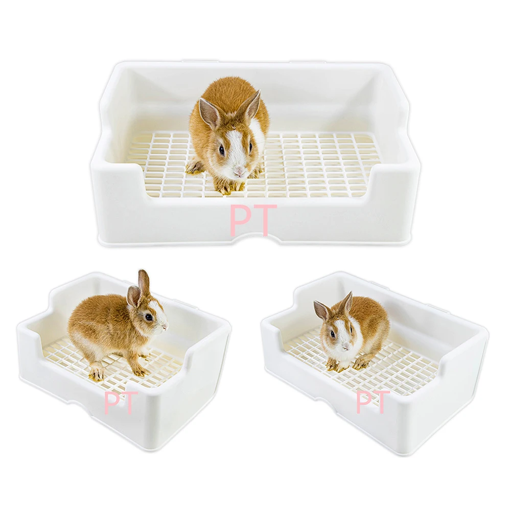 Large Rabbit Litter Box Guinea Pig Bunny Toilet Accessories Trainer Potty Corner Small Animal Drain Pee Tray with Drawer