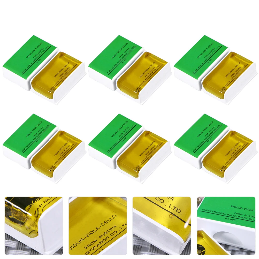 

6 pcs Rosin Block For Violin Viola Cello Stringed Instrument Natural Bowed String Erhu Clear Sound Sensitive Tone