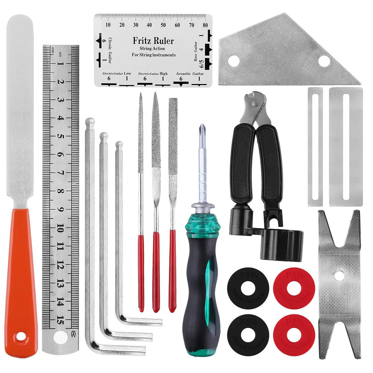 

20 Pcs Guitar Repair Tool Maintenance Tools Mats String Change Components Kits File Set