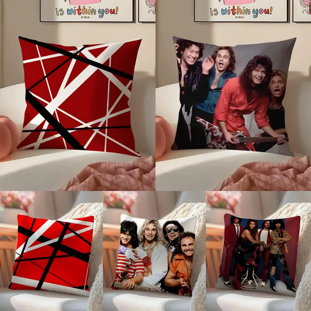 ROCK Van H-Halen Cushion Cover Short Plush Pillowcase Sofa Decorative Cushion Bed Pillow Gift Idea