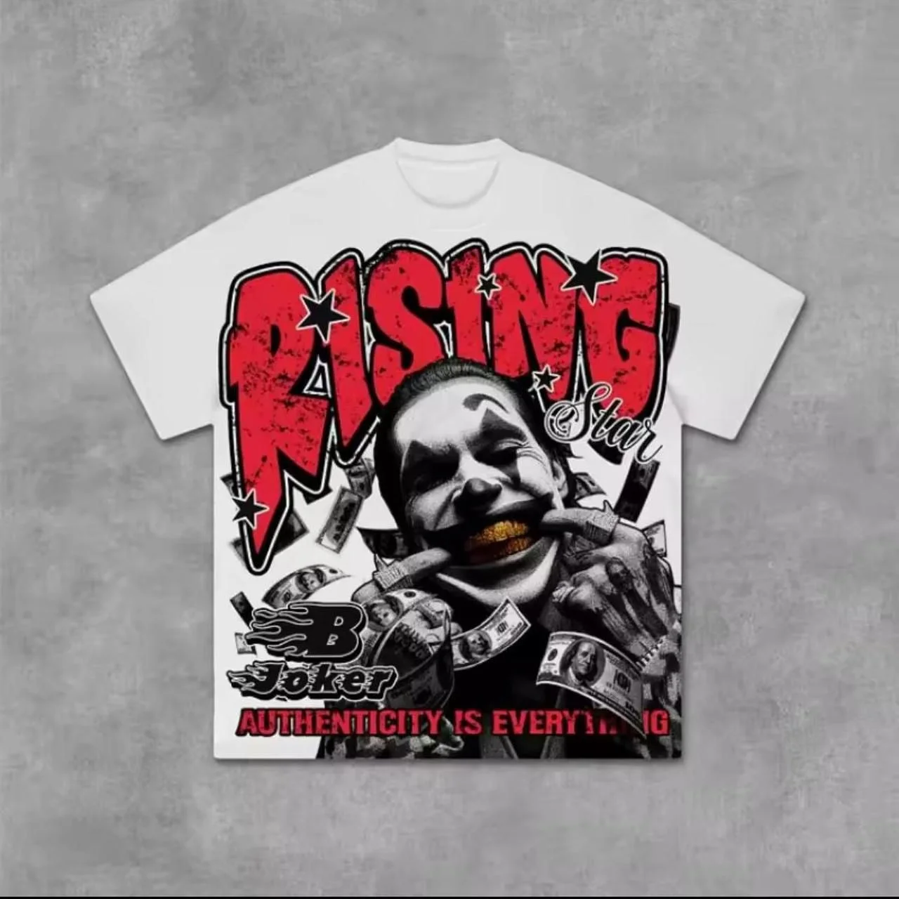 المتخصصة تي شيرت ريترو صورة طباعة Y2k الأوروبية والأمريكية الجديدة الصيف Harajuku الهيب هوب الفردية موضة زوجين قميص