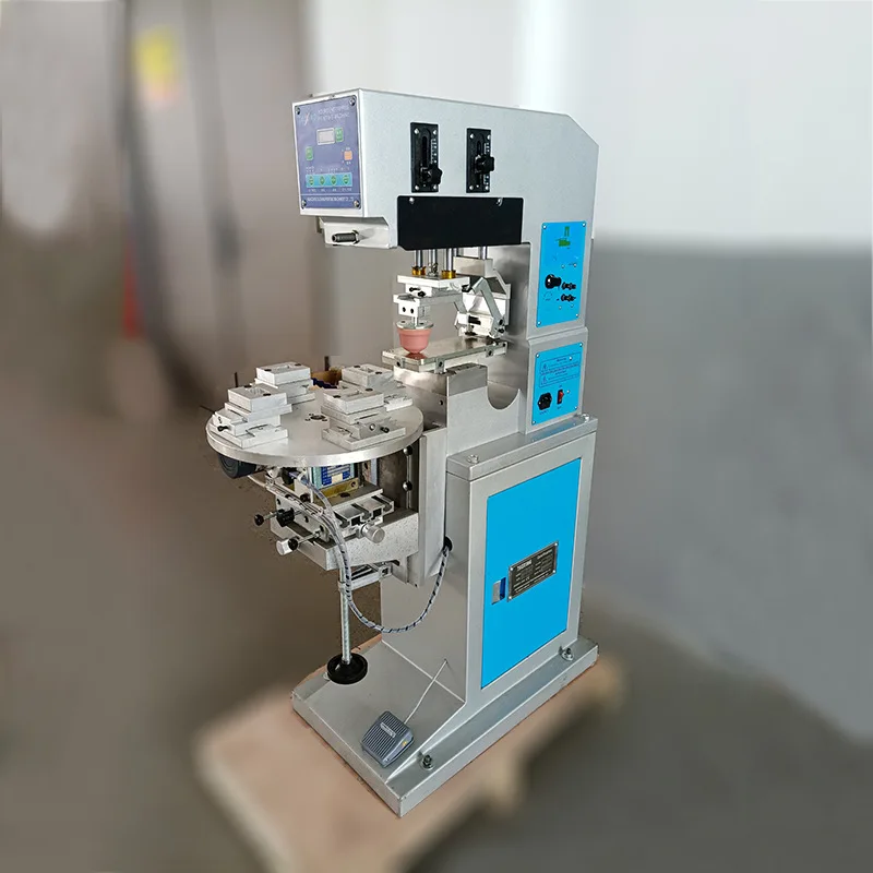 

Taoxing Single Color Logo Printing Machine Four-Station Semi-Automatic Rotary Pad Printer Gravure Plate Hardware Accessories New