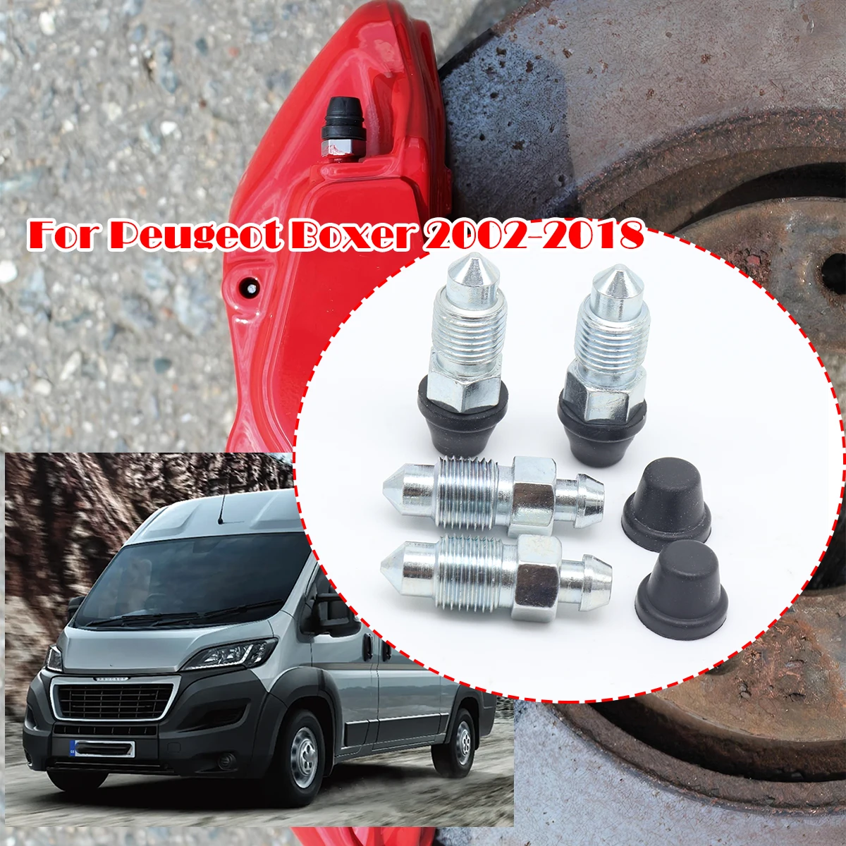 

Front Rear Bleeder Valves Rubber Dust Caps Caliper Bleed Nipple Screw Repair Kit Left Right For Peugeot Boxer 2002 2004-2018