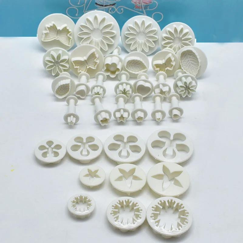 33PCS/ Set Plunger Cutters Fondant Cutter Cake Cookie Biscuit Mold DIY 3D Decorating Tools Baking Supplies Biscuit Mould