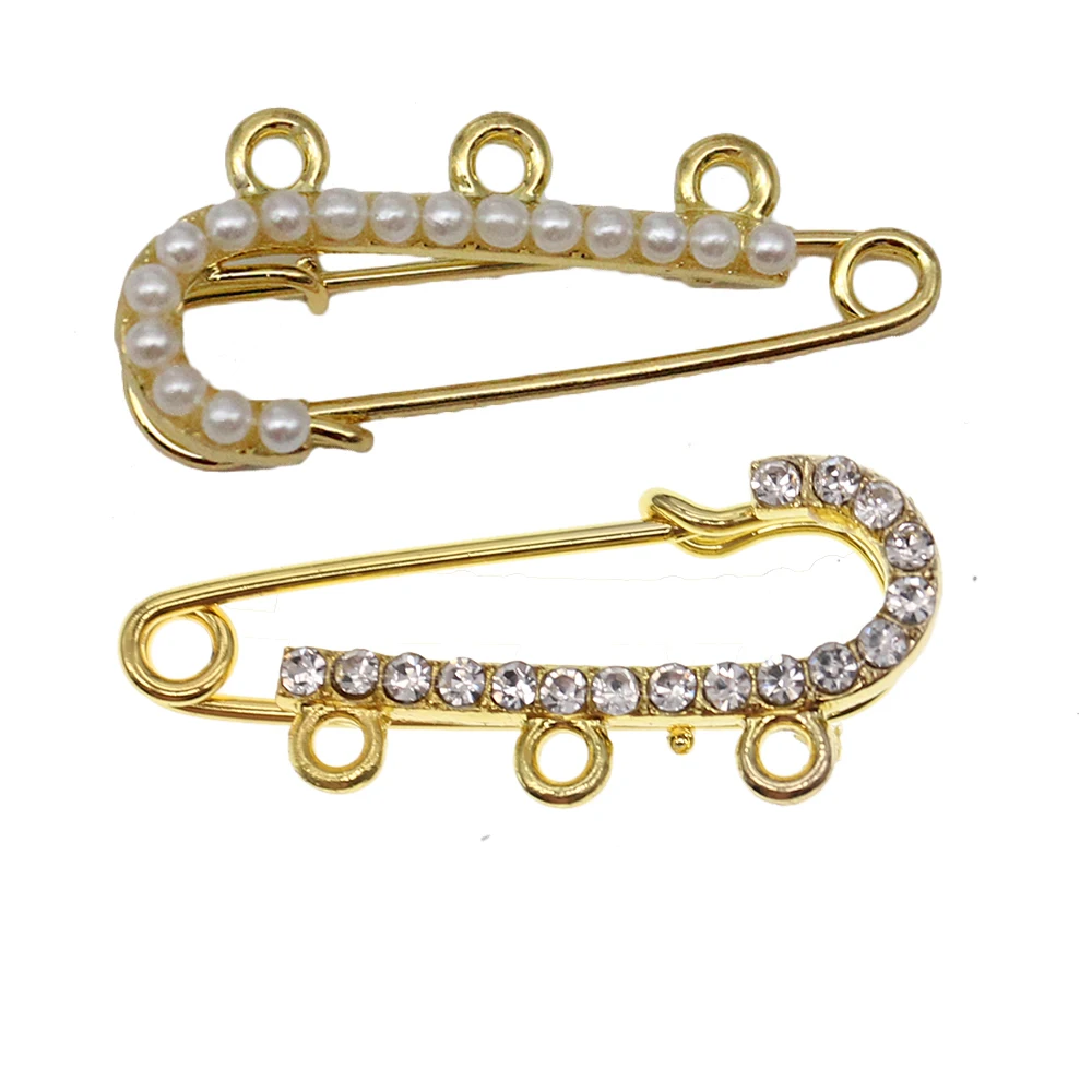 3 teile/los Vergoldet Muslim Islamischen Baby Pins Strass Kinderwagen Sicherheitsnadeln Mit Schlaufen für Neugeborene Geschenk Schmuck Machen – Detail 11