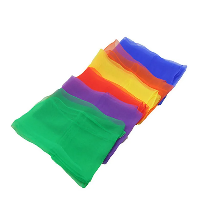 6/12 قطعة وشاح مربع الشيفون الأطفال أداء الرقص الأوشحة لون الحلوى وشاح لفتاة شعوذة التصوير اكسسوارات