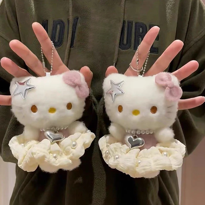 

Kawaii Sanrio, Hello Kitty брелок Подвеска мультфильм плюшевые игрушки принцесса кружевное платье КТ Кот Мягкие плюшевые Брелоки Подвеска