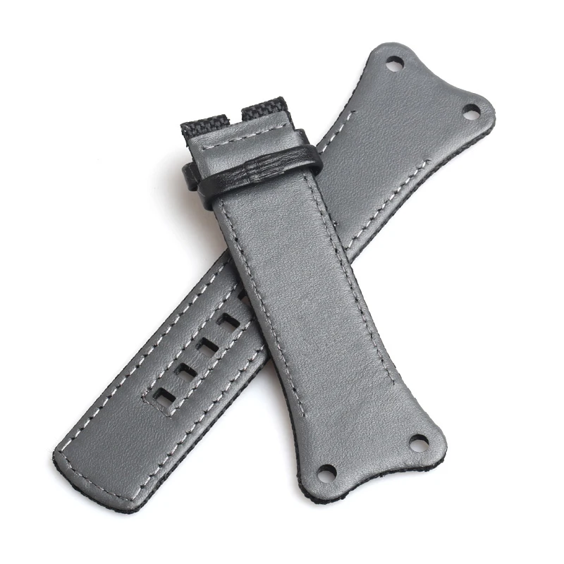 MAIKES Genuine Calf Leather Watchband For CK Calvin Klein Special arc is applicable to CK4B381b6 K4B381B3 Watch Strap 30mm