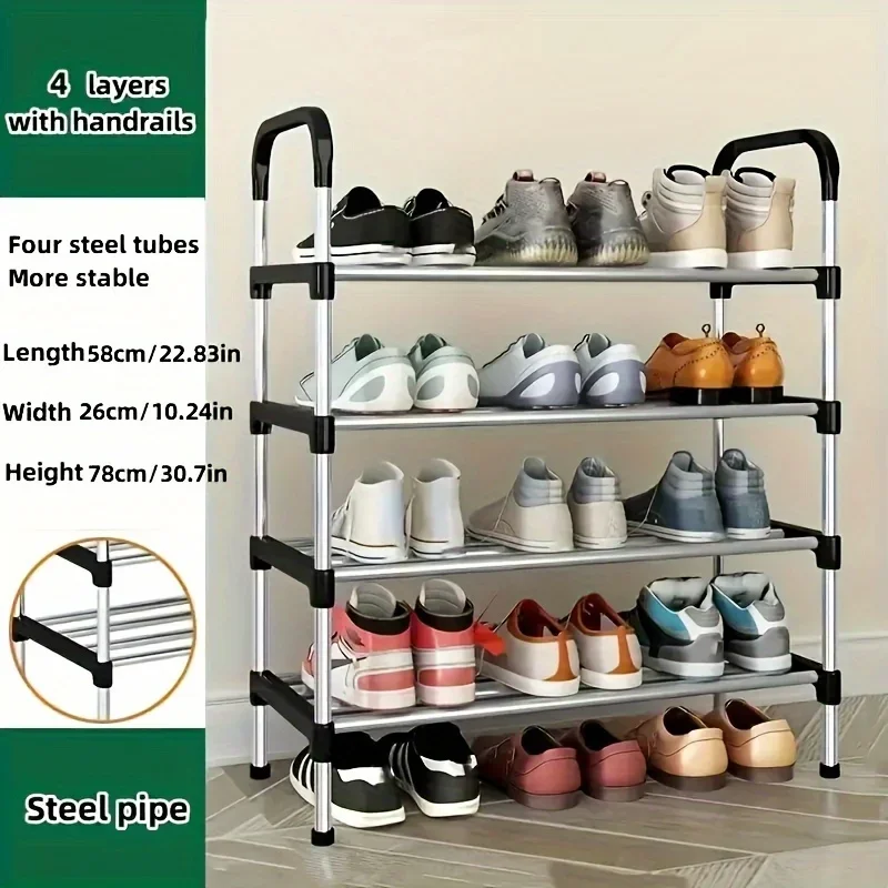 1pc Multi-layer Metal Shoe  Shoe Storage Solution For Home Entrance, Dorm Rooms, Economical & Stylish, Dust-Resistant