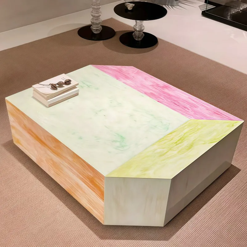 Mesa de Centro Europea de Diseño, Mesa de Centro de Lujo para Sala de Estar, Mesa de Centro de Vidrio de Lujo, Muebles para Sala