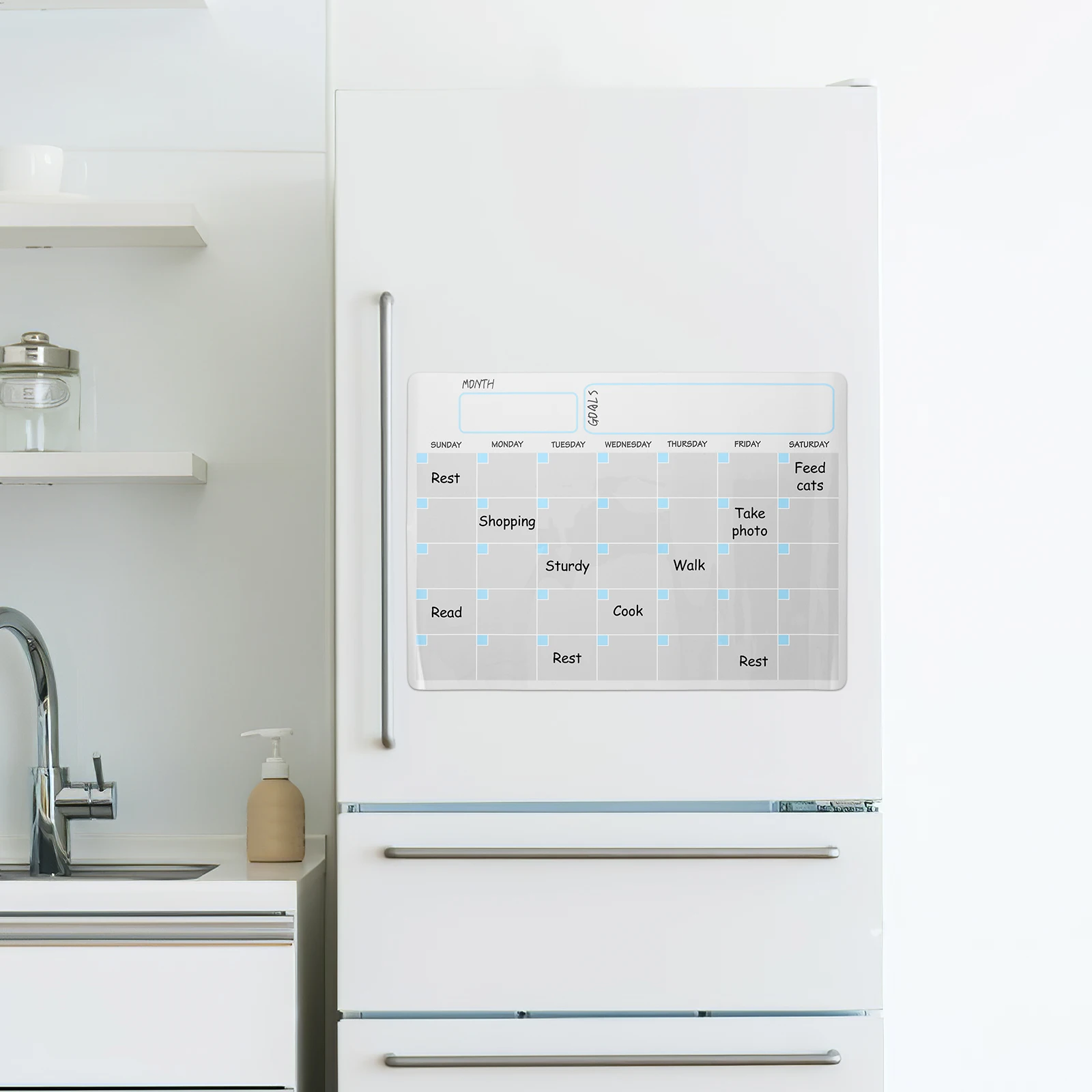 

Magnetic Fridge Calendar Dry Erase Board Whiteboard For Schedule Reminder Writing Kitchen Planning Message List Note-Taking