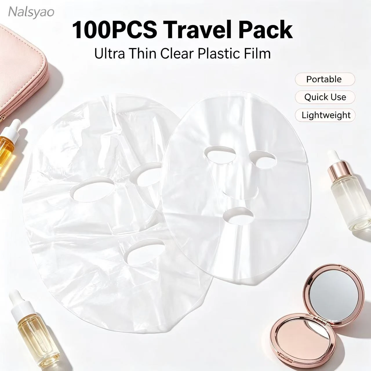 Paper Transparent Masks Wrap Facial Beauty Makeup Tools 100-500pcs Disposable Plastic Film Full Face Cleaner Mask Neck Stickers