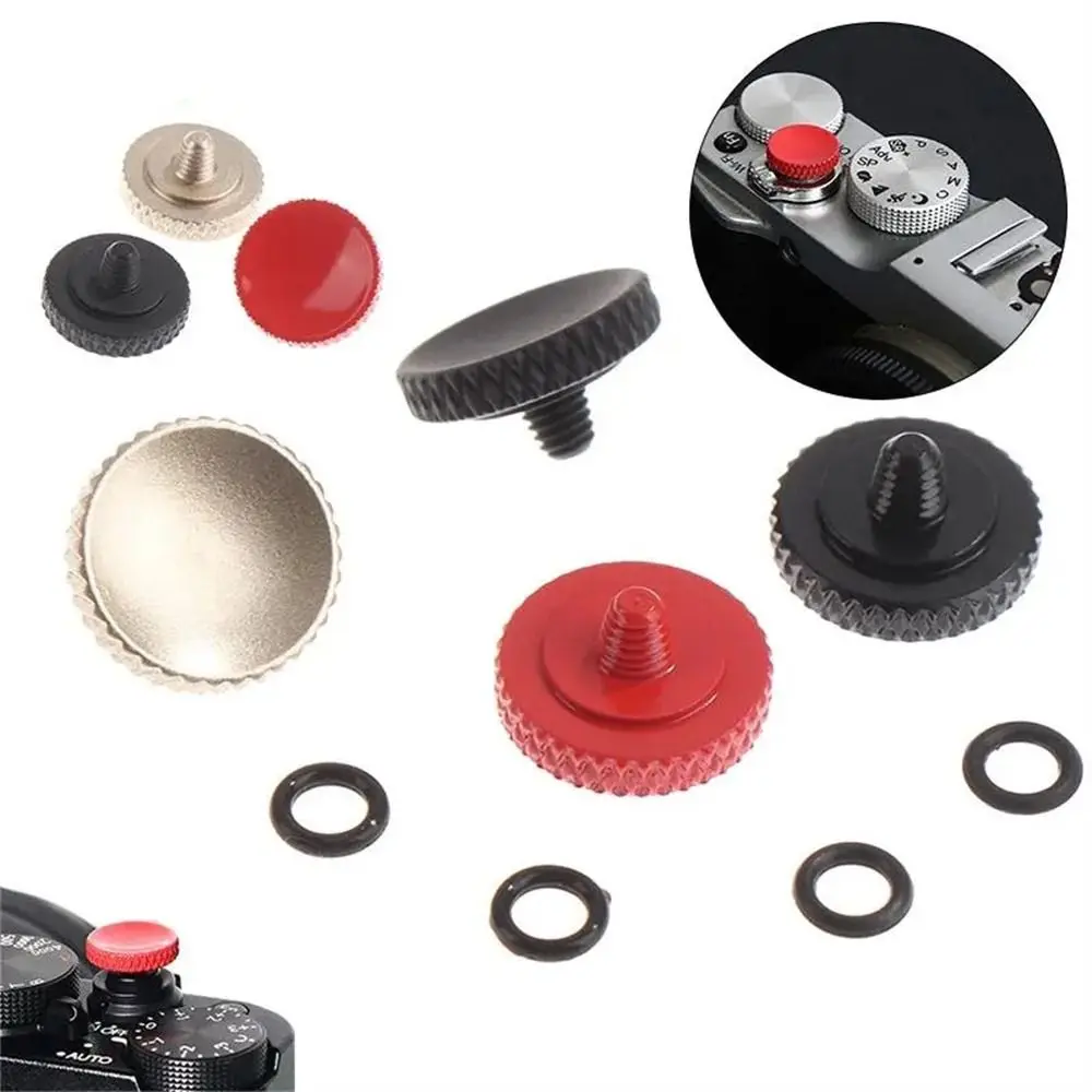

Concave Shutter Release Button Knurling Design Copper Camera Shutter Button SLR DSLR Ergonomic Camera Triggers