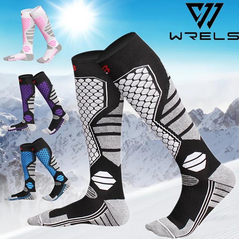 1/2/3 Winter Ski Long Socks Professional Sport Unisex Quick Dry Hiking Socks Compression Warm Thickened Knee High Snowboard Sock