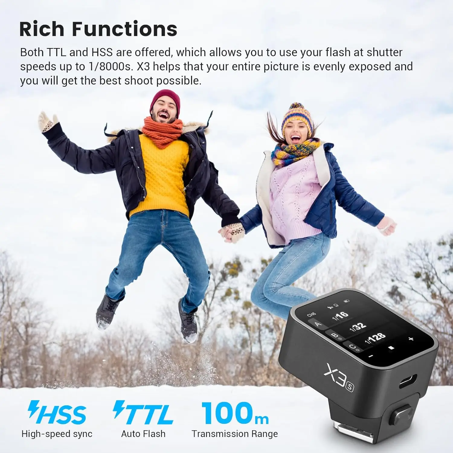 Godox X3 1/8000s HSS TTL TCM Function Wireless Flash Trigger with Touchscreen for Sony Nikon Canon Fujifilm Olympus Camera