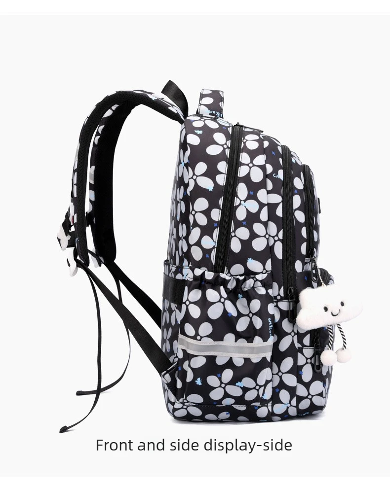 3pcs/set Elementary School Backpack for Girls Bookbag Lunch Bag Pencil Bag Set Flower School Bag for Children Cute Little Dolls