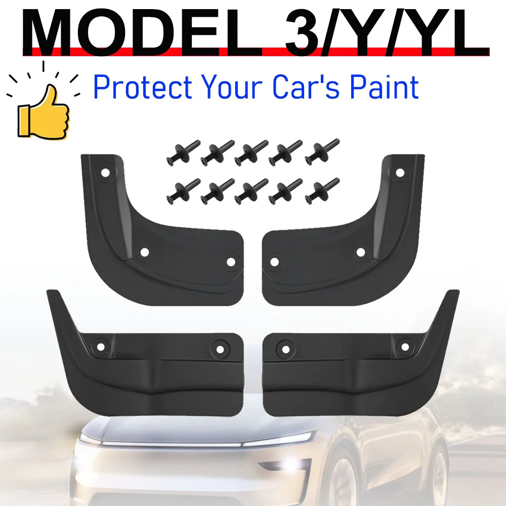 Para Tesla Model 3 Y YL 2025 2026: Protetores de Respingos [Protege a Pintura, Sem Necessidade de Perfuração] Acessórios para Carroceria e Kits de Proteção para Todas as Condições Climáticas