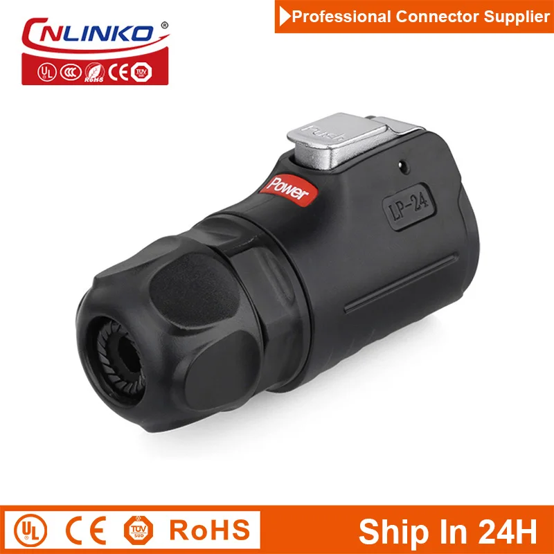 Cnlinko LP24 Waterproof 24Pin M24 Signal 5A Power Circular Cable Connector Plug Socket for Video Radio Equipment Truck Car Boat