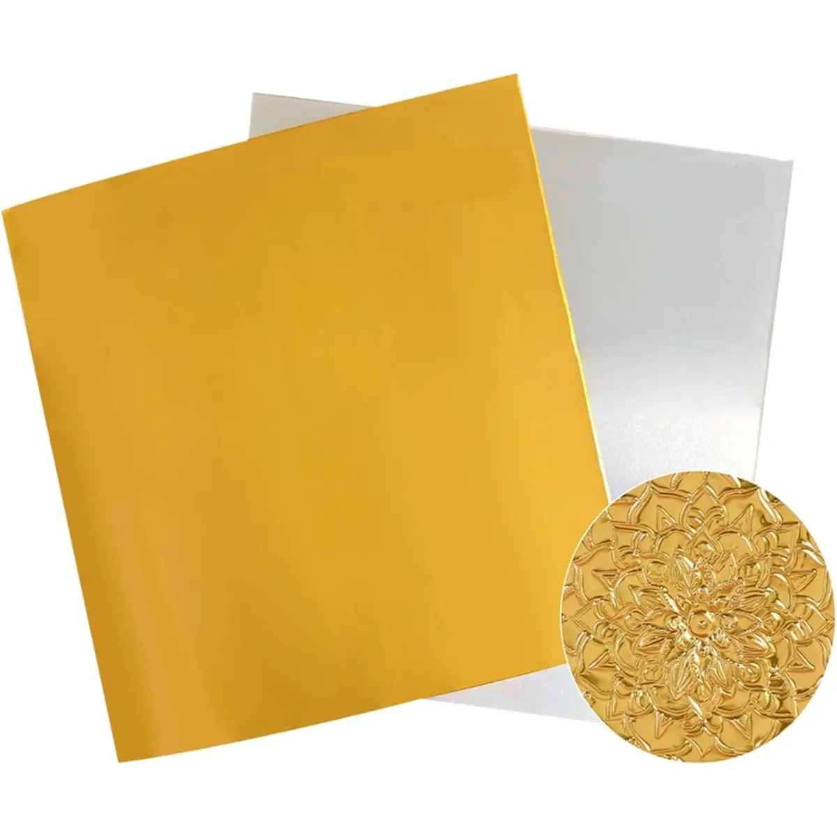 2026 New Embossing Foil Sheets, Gold & Silver 20 Pack 6x6in Aluminum Metal for Crafts, Tooling, Engraving, Card Making & Decor