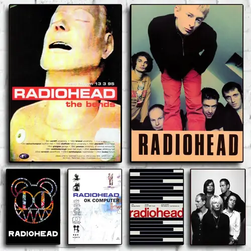 락 밴드 라디오헤드 음악 아트 DIY 스티커 포스터, 방수 종이 스티커, 커피 하우스 바 홈 장식 