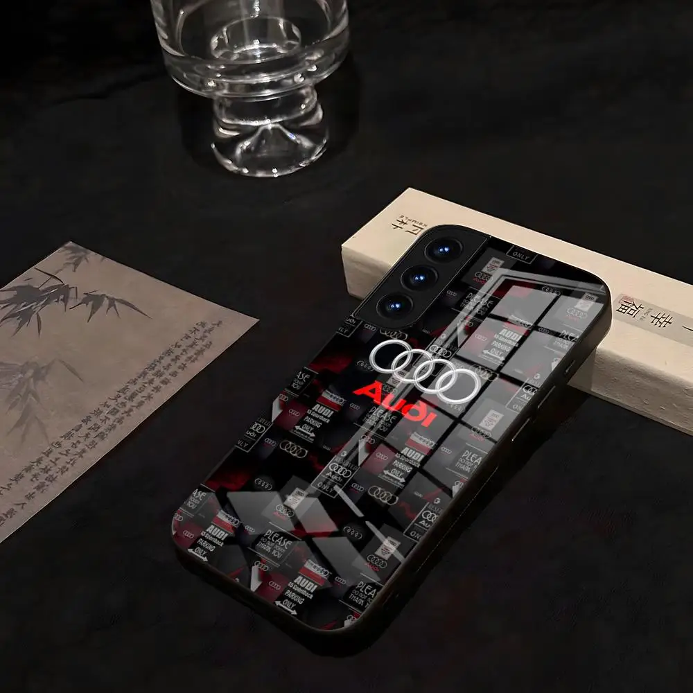A-au-dises Luksusowe etui samochodowe na telefon do Samsung S 25 26 24 23 22 21 Ultra 10 Plus A16 Pro Fe 20 Note 34 S30, szklane, odporne na wstrząsy — zdjęcie produktu 3