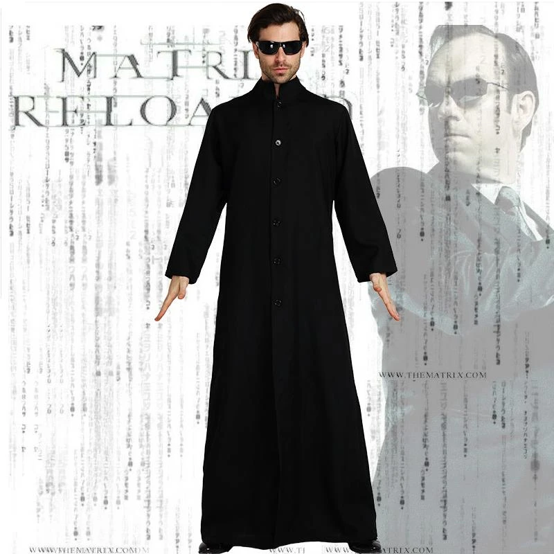 Movie The Matrix Neo Trinity Cosplay Neutral Long Windbreaker Morpheus Black Windbreaker Sunglasses Uniform Party