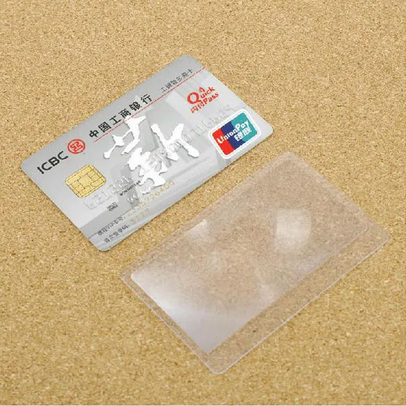 Lupa de lectura transparente, 1 unidad, 3X, tamaño de tarjeta de crédito, lente de aumento de bolsillo