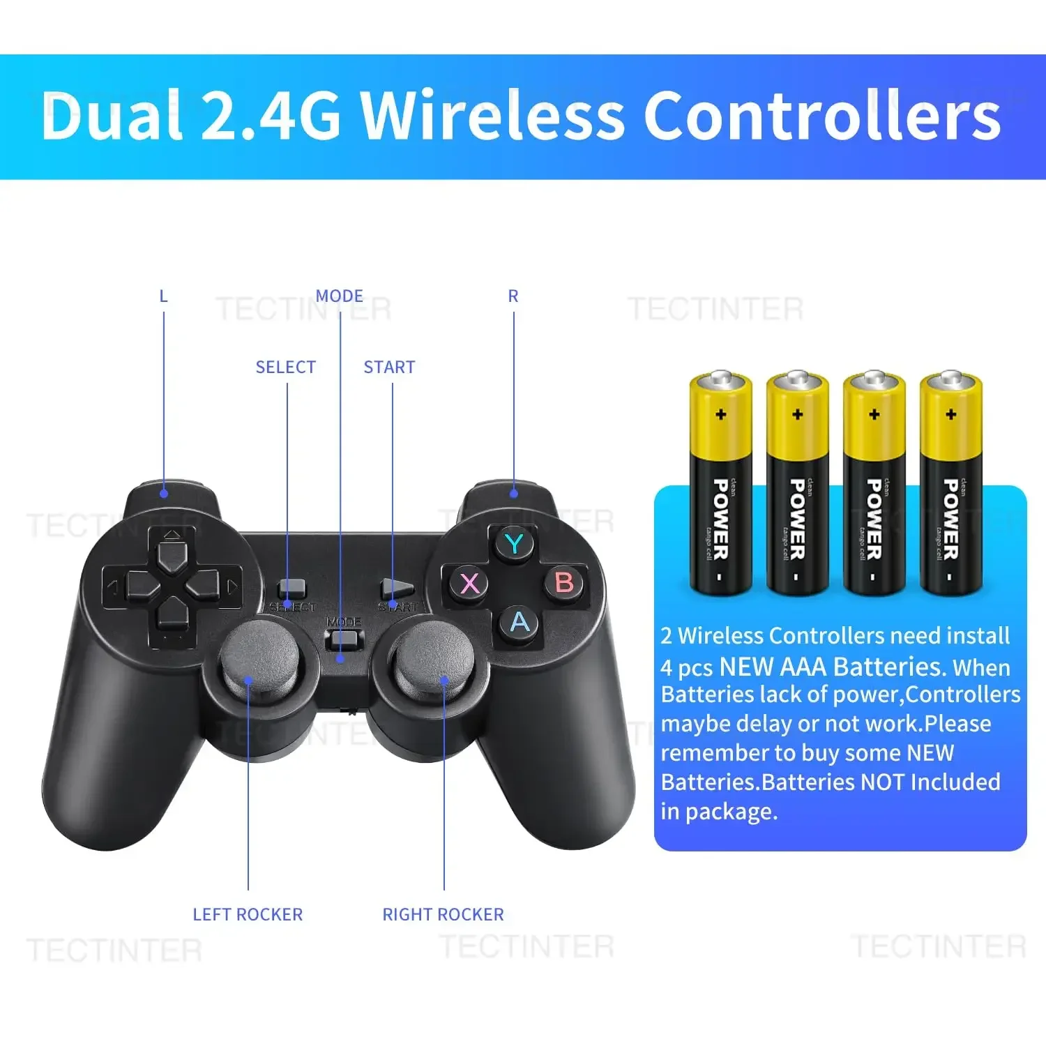 Video Game Sticks M8 Retro Game Console Dual 2.4G Wireless Controllers Plug and Play 4K HDMI Output 15 Classic Emulators - 64G