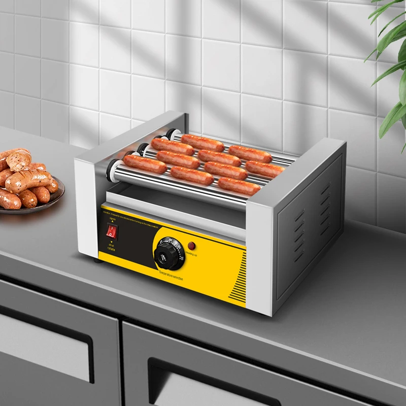 hot dog machine,Mini Household Hot Dog Machine,hot dog roller,5/7/10 roller,commercial kitchen equipments,hot dog maker