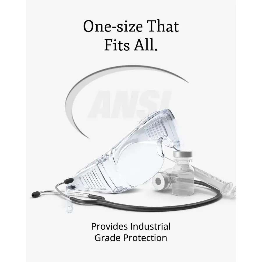نظارات أمان OTG مضادة للضباب، عدسات مضادة للضباب من البولي كربونات، نظارات أمان منخفضة المستوى فوق النظارات، دروع جانبية، وصفة طبية #5