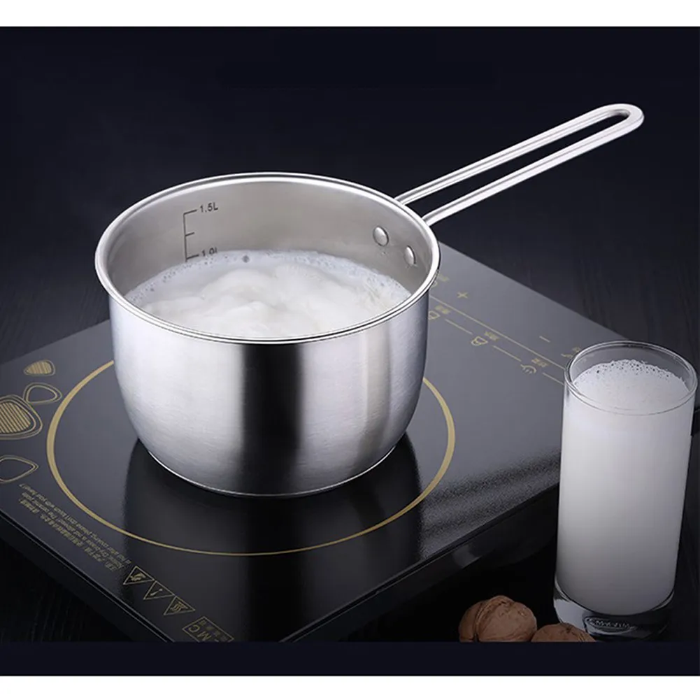 

Stainless Steel Milk Pot Ergonomic Handle Stew Pot Instant Noodle Bowl Dishwasher Safe Multifunctional Home Outdoor