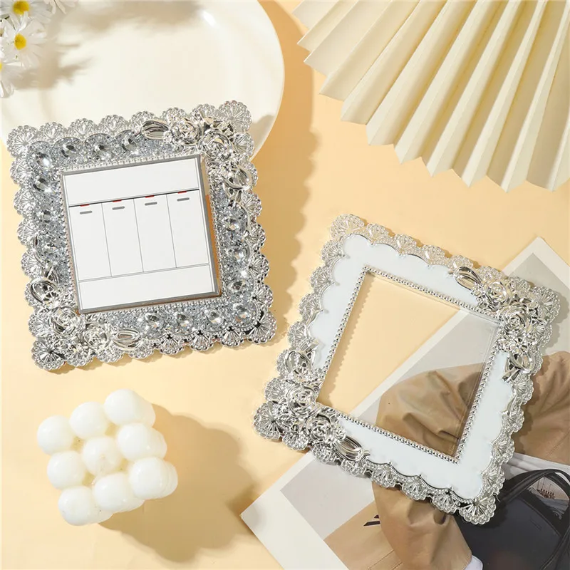 1Pcs silver diamond switch stickers, used for home, bedroom, living room, as well as Halloween and Christmas decoration
