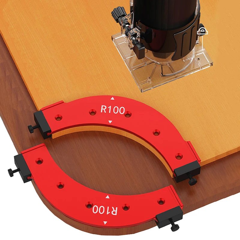 Imagem -02 - Raio Jig Carpintaria Modelos Router Modelo Arc Angle Posicionamento Raio de Canto Reutilizável Posicionamento Ferramenta R100-r300