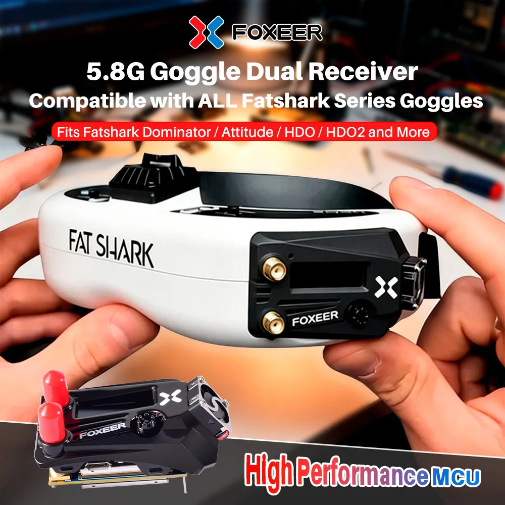 Foxeer Wildfire 80CH 5.8G Goggle Module Dual Receiver -98dBm For Fatshark FPV Goggles