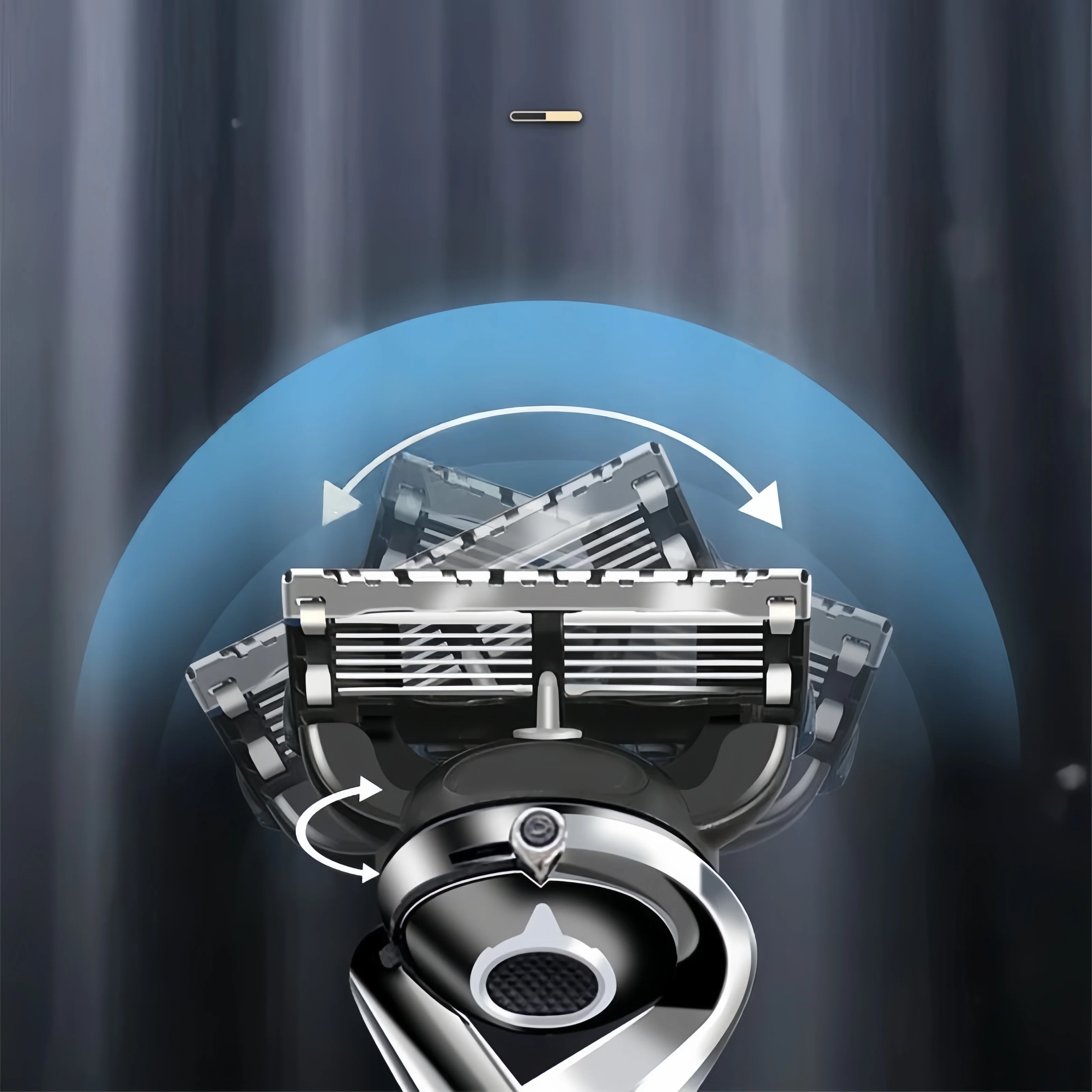 ماكينة حلاقة يدوية للرجال من الفولاذ المقاوم للصدأ، مقبض ماكينة حلاقة مغناطيسي اختياري، شفرات ماكينة حلاقة بخمس طبقات للجسم بالكامل