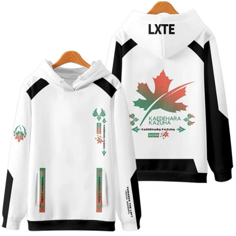Genshin-Sudadera con capucha de Anime para hombre y mujer, prenda de manga larga con estampado 3d de Kaedehara Kazuha, Unisex