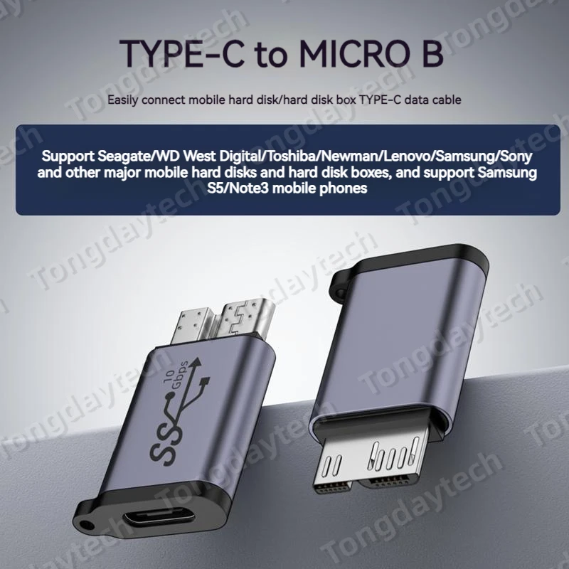 Metal Micro B OTG  Adapter Male to Type C USB 3.0 Data Transfer Converter for Samsung S5 Note3 External Hard Drive Disk  Box HDD