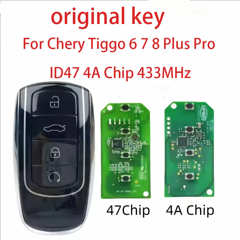 

Чип ID47 433 МГц для Chery Tiggo 8 Plus Tiggo Tiggo 8 Pro OMODA, оригинальный автомобильный ключ без ключа Go, умный дистанционный ключ