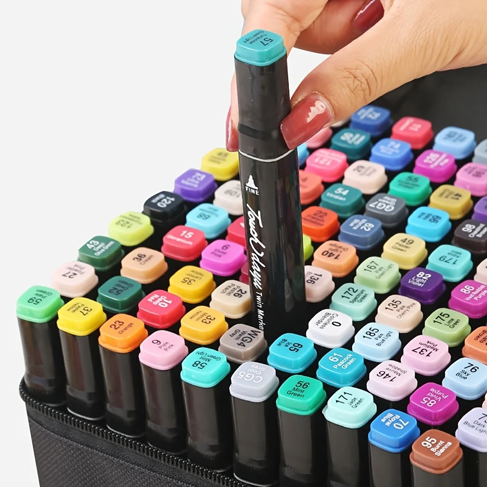 

Markers pen 168 Colors Drawing Pens Set, Dual Tip Permanent Art Markers and Adult Gifts, Dual Brush Drawing Set, School Supplies