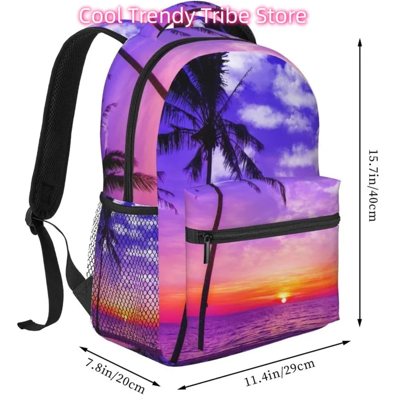 laptoptas terug naar school Hawaii Beach Evening Sunset Lichtgewicht laptoprugzak Lichtgewicht multifunctionele reis-casual dagrugzak