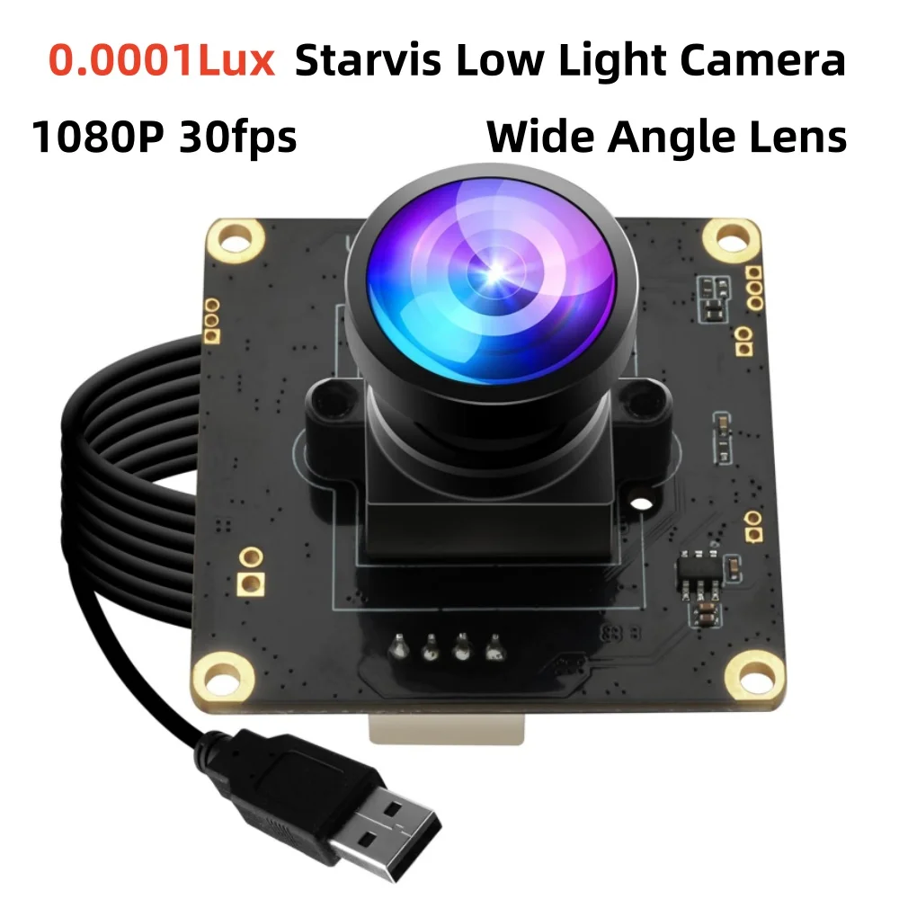 ELP 1080P Super Starlight USB Camera Module 0.0001lux Ultra Low Illumination H.264 Mini Webcam HDR 100dB UVC Security Camera