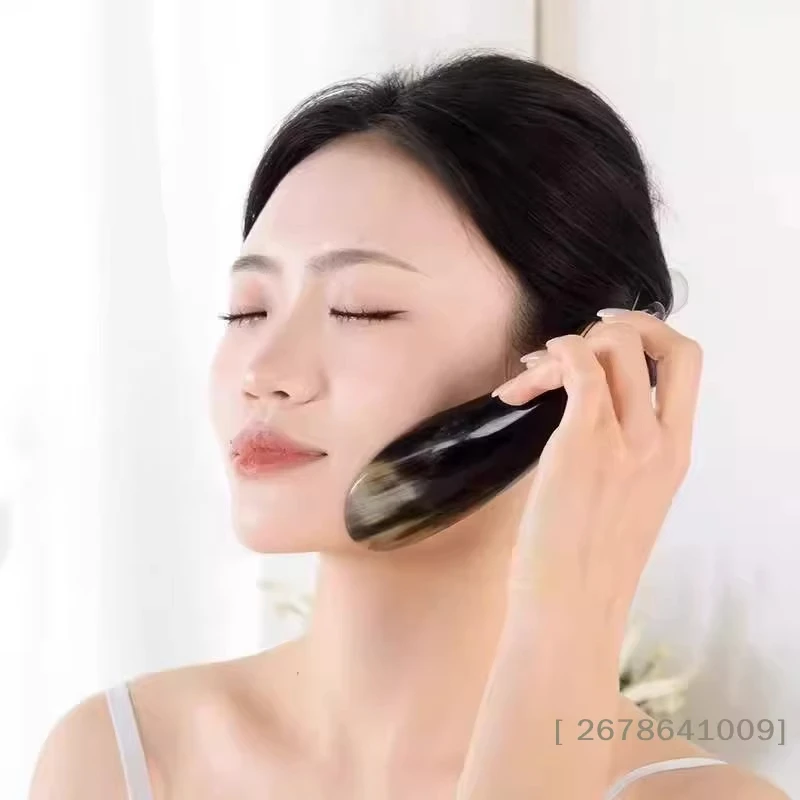 

Natural Horn Gua Sha Tool, Full Body Massage Scraping Board for Acupressure & Lymphatic Drainage, Traditional Therapy