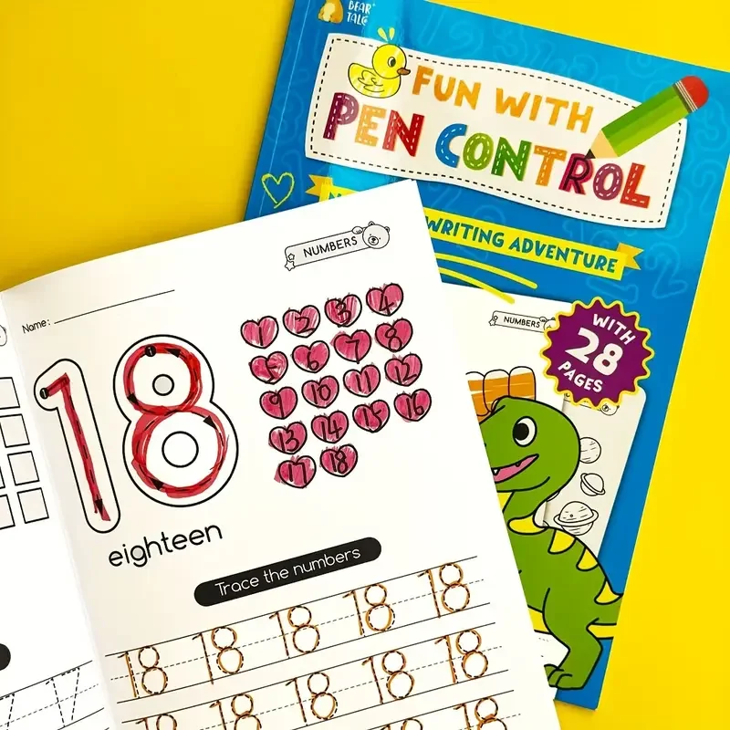 مصنف تتبع الأرقام - ممارسة التحكم في القلم للأطفال، كتاب تعلم الرياضيات، تتبع الأرقام 1-100 الواجبات المنزلية، كتاب تعليمي #2