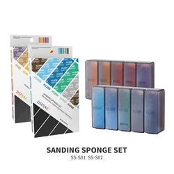 DSPIAE #180~#2500 Sanding Sponge Set Professional Sanding Equipment for Modeler Gundam Hobby DIY Sandpaper Sanding and Polishing