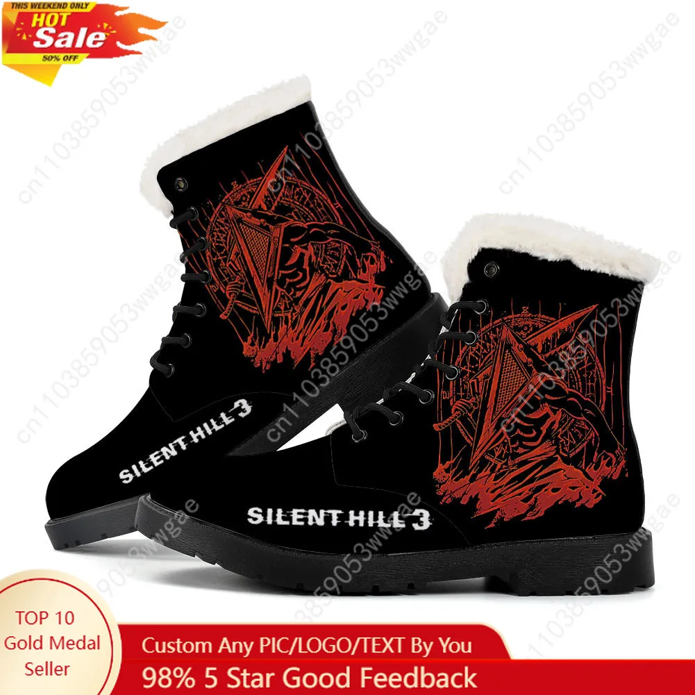 

Silent Hill 3 Plush Boot Mens Womens Teenagers Casual Shoes Outdoor Keep Warm Leather Boot Couple High Quality Tailor-made Shoes