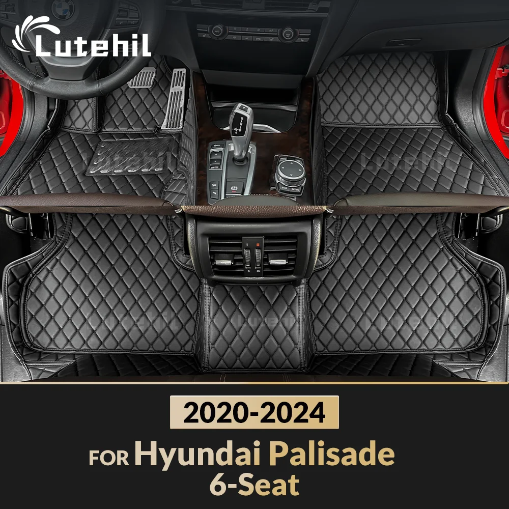 

For Hyundai Palisade 6-Seat 2020-2024 23 22 21 Lutehil Car floor mats Custom auto foot Pads Interior Accessories